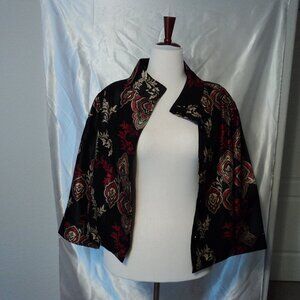 Women's Bicolor Medallion Short Jacket Pattern Black ***NWT***